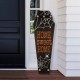 Glitzhome 42"H Halloween Wooden Coffin Porch Leaning Decor