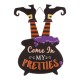 Glitzhome 32"H Halloween Wooden  Witch Yard Stake or Standing Decor or Hanging Decor (KD, Three Function)