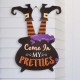 Glitzhome 32"H Halloween Wooden  Witch Yard Stake or Standing Decor or Hanging Decor (KD, Three Function)