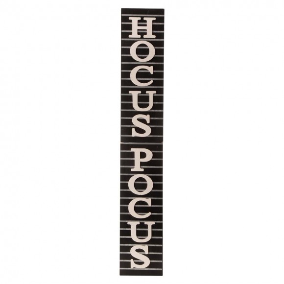 Glitzhome 60"H Halloween Wooden Hocus?Pocus Standing Porch Sign or Hanging Decor (KD, Two Function)