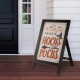 Glitzhome 24"H Halloween Wooden Sanding Easel Sign Decor or Hanging Decor (Two Function)