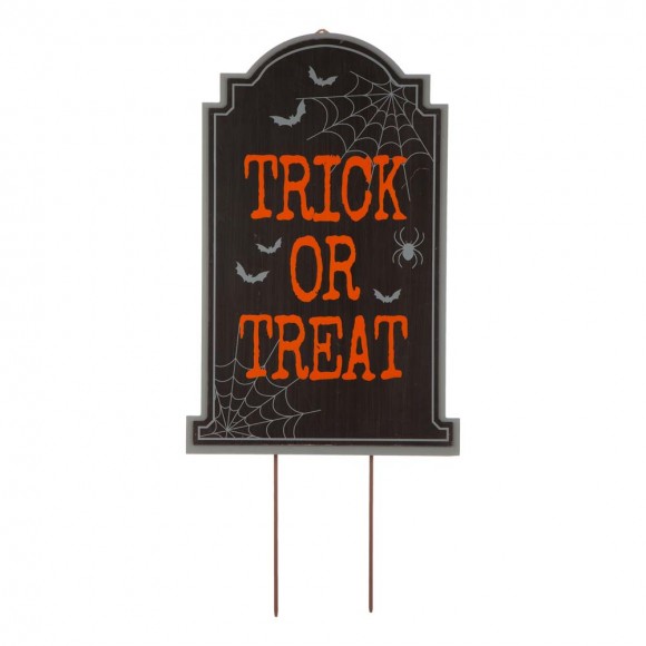 Glitzhome 29"H Halloween Wooden Tombstone Yard Stake or Standing Decor or Hanging Decor (KD, Three Functions)