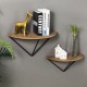 Glitzhome Farmhouse Metal/Wooden Half-round Shaped Wall Shelves, Set of 2