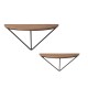 Glitzhome Farmhouse Metal/Wooden Half-round Shaped Wall Shelves, Set of 2