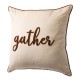 Glitzhome 24"L*24"W Velvet Pillow Cover With “gather” Word