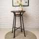 Glitzhome 41"H Rustic Steel Pub Bar Table with Elm Wood Top