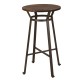 Glitzhome Set of 2 Rustic Steel Bar Stools and One Rustic Steel Round Bar Table