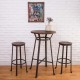 Glitzhome 41"H Rustic Steel Pub Bar Table with Elm Wood Top