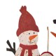Glitzhome 29.92"H Rusty Metal Snowman Family Yard Stake or Standing Décor or Wall Décor 