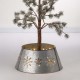 Glitzhome 21.65"D Snowflake Diecut Metal Tree Collar with Light String