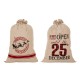 Glitzhome S/2 36"H Lighted Burlap Gift Sack with Wordings (10 LEDs)