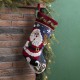 Glitzhome 19.00"L Santa Hooked Stocking