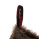 Glitzhome 21"L Fur Black/Red Buffalo Plaid Stocking
