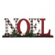 Glitzhome 14.96"L Wooden Plaid "NOEL" Table Decor