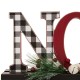 Glitzhome 14.96"L Wooden Plaid "NOEL" Table Decor