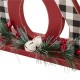 Glitzhome 11.42"L Christmas Wooden Plaid "JOY" Table Decor