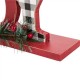 Glitzhome 11.42"L Christmas Wooden Plaid "JOY" Table Decor