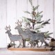 Glitzhome 13.19"L Galvanized Metal/Wooden Reindeer Table Décor