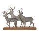 Glitzhome 13.19"L Galvanized Metal/Wooden Reindeer Table Décor