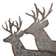 Glitzhome 13.19"L Galvanized Metal/Wooden Reindeer Table Décor