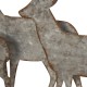 Glitzhome 13.19"L Galvanized Metal/Wooden Reindeer Table Décor