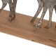 Glitzhome 13.19"L Galvanized Metal/Wooden Reindeer Table Décor