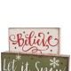 Glitzhome 11.81"L LED Lighted Wooden/Metal Block Word Sign (14 Bulbs)