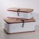 Glitzhome S/2 Enameled Metal/Wooden Storage Chests