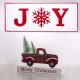 Glitzhome 12.81"L Wooden/Metal Red Truck Table Decor