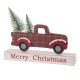 Glitzhome 12.81"L Wooden/Metal Red Truck Table Decor