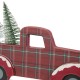 Glitzhome 12.81"L Wooden/Metal Red Truck Table Decor