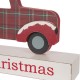 Glitzhome 12.81"L Wooden/Metal Red Truck Table Decor