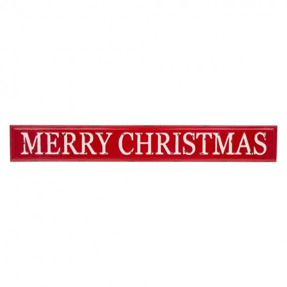 Glitzhome 45.75"L Enameled Metal "MERRY CHRISTMAS" Wall Sign