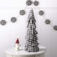 Glitzhome 72"L Black & White Plaid Fabric Garland