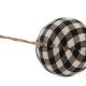 Glitzhome 72"L Black & White Plaid Fabric Garland