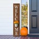 Glitzhome 42"H Wooden "WELCOME" Porch Sign with Metal Planter