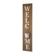 Glitzhome 42"H Wooden "WELCOME" Porch Sign with Metal Planter