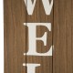 Glitzhome 42"H Wooden "WELCOME" Porch Sign with Metal Planter