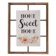 Glitzhome 28"H Wooden Window Frame with Wooden "HOME SWEET HOME" Word Sign Wall Décor