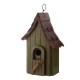 Glitzhome 11.61"H Distressed Wooden Birdhouse