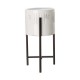 Glitzhome Set of 3 Washed White Metal Plant Stands