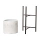 Glitzhome Set of 3 Washed White Metal Plant Stands