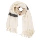 eUty Women Oversized Cream and Black Stripe Scarf with Tassels