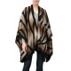 eUty Women Oversized Black and Camel Animal Pattern Poncho Shawl