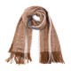 eUty Women Oversized Tan, White and Gray Scarf with Tassels,250g