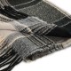 eUty Unisex Oversized Black, White and Gray Plaid Scarf with Tassels