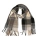 eUty Unisex Oversized Black, White and Gray Plaid Scarf with Tassels