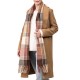 eUty Women Oversized Pink, Cream and Gray Plaid Scarf with Tassels