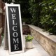 Glitzhome 36"H Double Sided Wooden/Metal Shutter "WELCOME" Porch Sign Decor/Planter Stand
