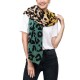 eUty Women Green, Yellow and Beige Leopard Grain Scarf